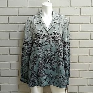 TanJay Long Sleeve Button Up Blouse.  Size 16